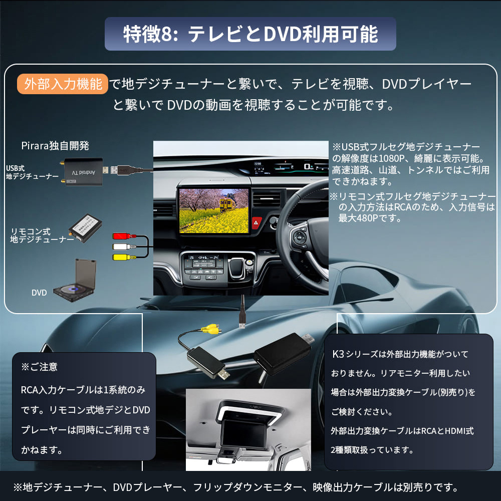 11.5型2DIN回転Androidカーナビ PC-N71K4L 画像 8